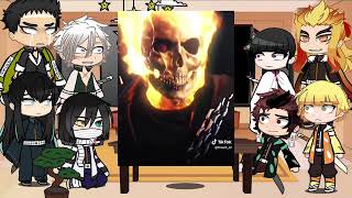Hashiras React To Giyuu As Ghost Rider Demon Slayer Gacha Life
