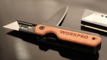 WORKPRO 2-in-1 Folding Knife/Utility Knife, Quick-Change Box Cutter with Belt Clip and Liner Lock