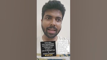 GATE 2024 CIVIL ENGINEERING 60 MARKS COURSE LAUNCHED !! #gate2024 #aniruddhasir #ytshorts #civil