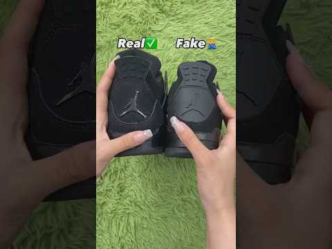 Real Vs Fake Jordan 4 Black Cat #sneakerhead #sneakers #viral