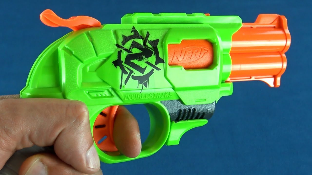 $10 Gun Review Nerf Zombie Strike Doublestrike Blaster Dart Gun - YouTube