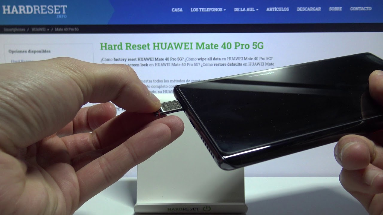¿Cómo insertar la tarjeta SIM en HUAWEI Mate 40 Pro 5G? - colocar