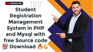 Student Registration Management System in PHP and Mysql with free Source code 💯 Download 🔥💪