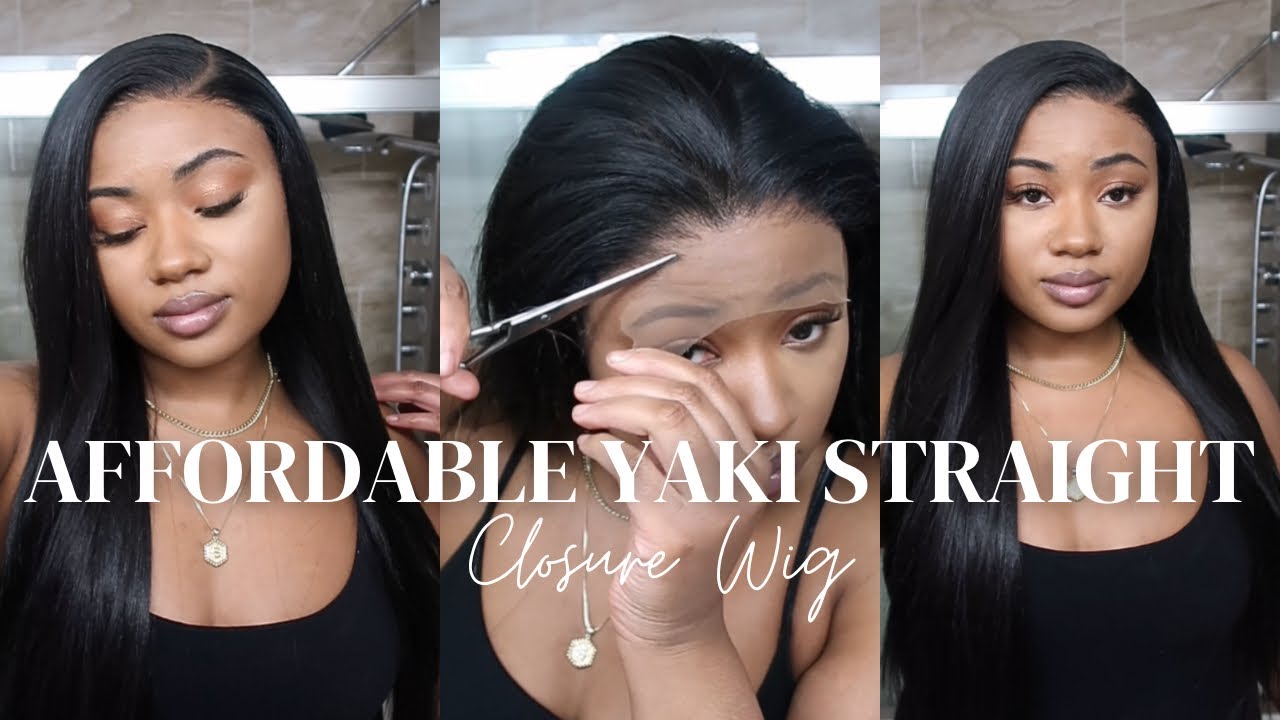 Yaki Straight 26 Human Hair Dupe | 5x5 HD Lace Closure Glueless Install | Outre Human Hair Blend