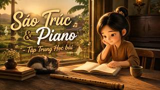 Tập Trung Học bên cửa sổ | Sáo Trúc & Piano / Nhạc Không Lời Thư giãn, Nhẹ Nhàng , Tập Trung Học Bài screenshot 4