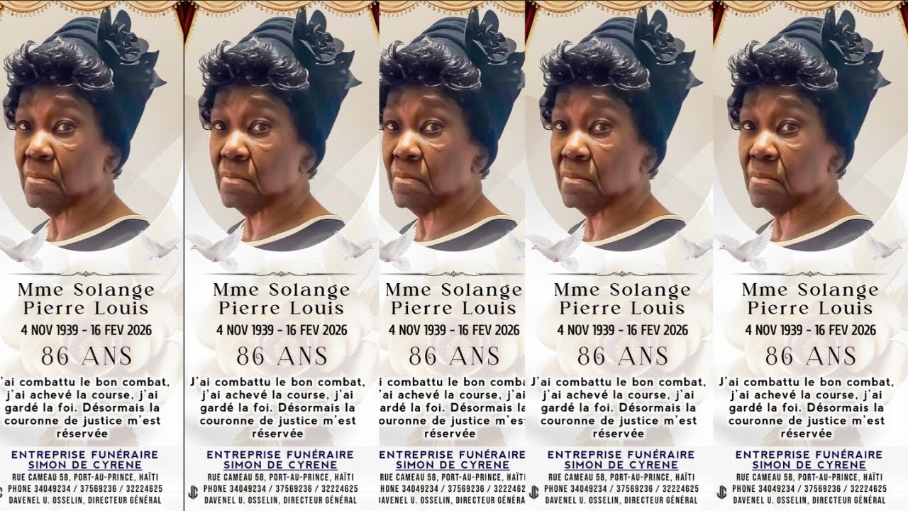 Église Adventiste TEMPLE 1 Cérémonie funèbre de | Mme Solange Pierre Louis | 01-03-2026