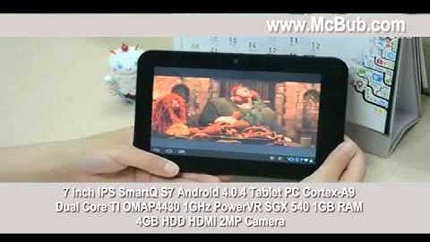 7 inch IPS SmartQ S7 Android 4.0.4 Tablet PC Cortex-A9 Dual Core