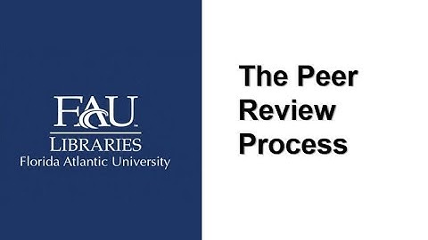 The Peer Review Process