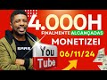 MONETIZE SEU CANAL | CHEGUEI ÀS 4.000 HORAS - MONETIZAÇÃO DO YouTube 2024 -SISTEMA SAAS PHP