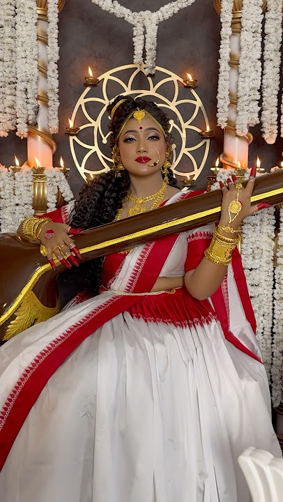 how to do saraswati makeup            maa saraswati makeup look             maa saraswati makeup