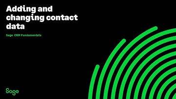 Sage CRM: Adding Company and Contact Data