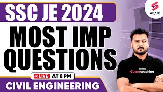 SSC JE 2024 Most Important Question Series | SSC JE 2024 Civil Engineering | by Shubham Sir
