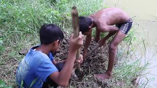 Awesome Children Build New Cambo Trap Deep Hole On Lakeside Get a Lot Fish 100%