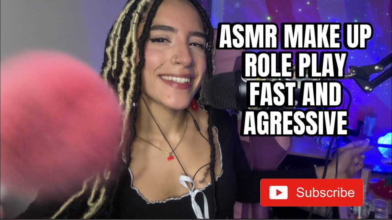 ASMR | FAST AND AGRESSIVE MAKE UP ROLE PLAY ( mouth sounds 👄, tapping, lid sounds, hand sounds )