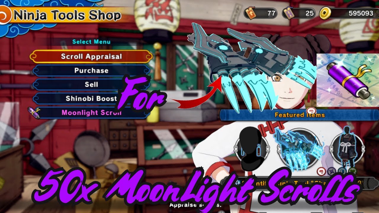 MOONLIGHT SCROLLS x50 Summons for CHAKRA CLAWS B Naruto Shinobi