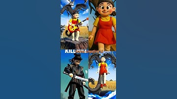 Crazy doll squid game doll collage video #squidgame #squidgame2 #doll #cartoon #cartoons #shorts