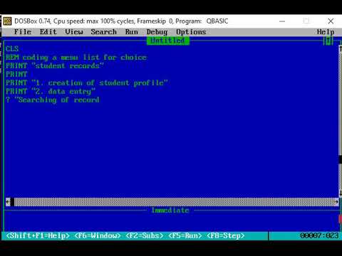 coding a menu list for choice in basic. - YouTube