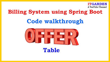 Billing System using Spring Boot code walkthrough of Offer Table and Category Table.