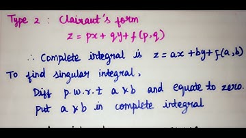 Singular integral Type 2 | Partial differential equation | TPDE |Engineering mathematics 3 | English