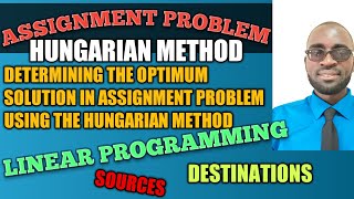Assignment Problem-Hungarian Method to Find Optimum Solution in AssignmentProblem/Linear Programming