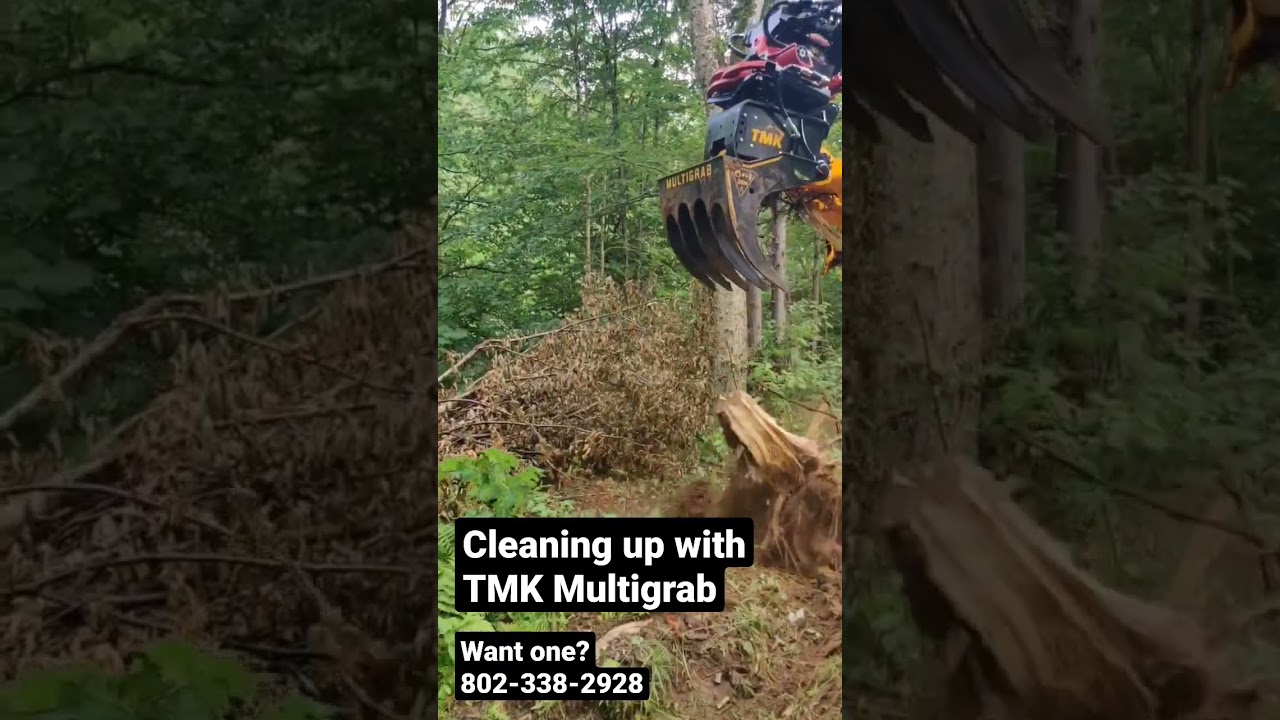 Cleaning up with TMK Multigrab. Call us at Little Mule Equipment 802-338-2928
