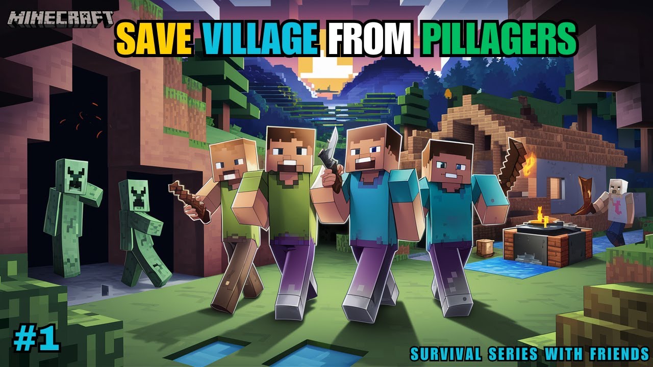 ⚔️Saving a Village from a Pillager Raid! | Minecraft Survival Series ...