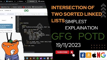 Intersection of two sorted Linked lists | gfg potd today | POTD | GFG Problem of the Day | C++ |