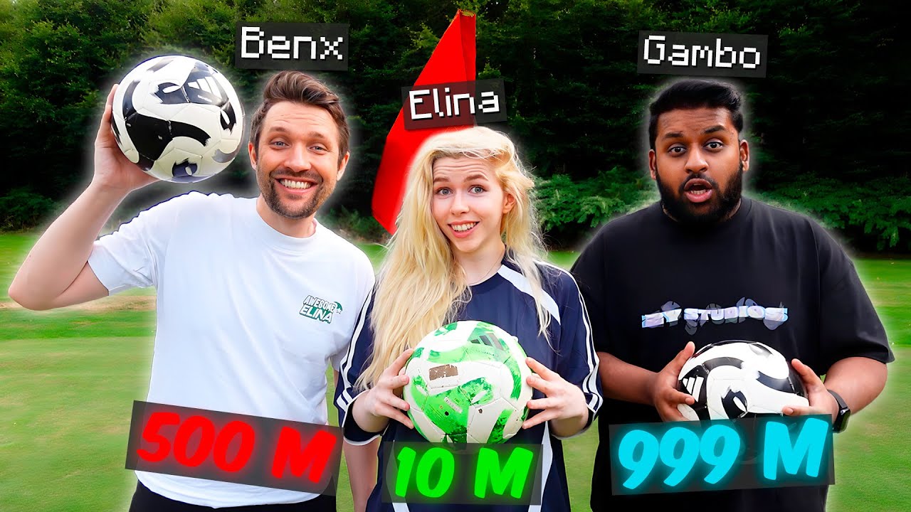 WER den BALL am WEITESTEN SCHIEßT GEWINNT EINEN PORSCHE mit BENX und GAMBO