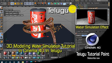 coca cola 3D Modeling With Water Simulation In Cinema4D|Cinema4D Telugu Tutorial 2020