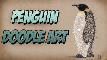 PENGUIN DOODLE | B&W Series Timelapse Drawing
