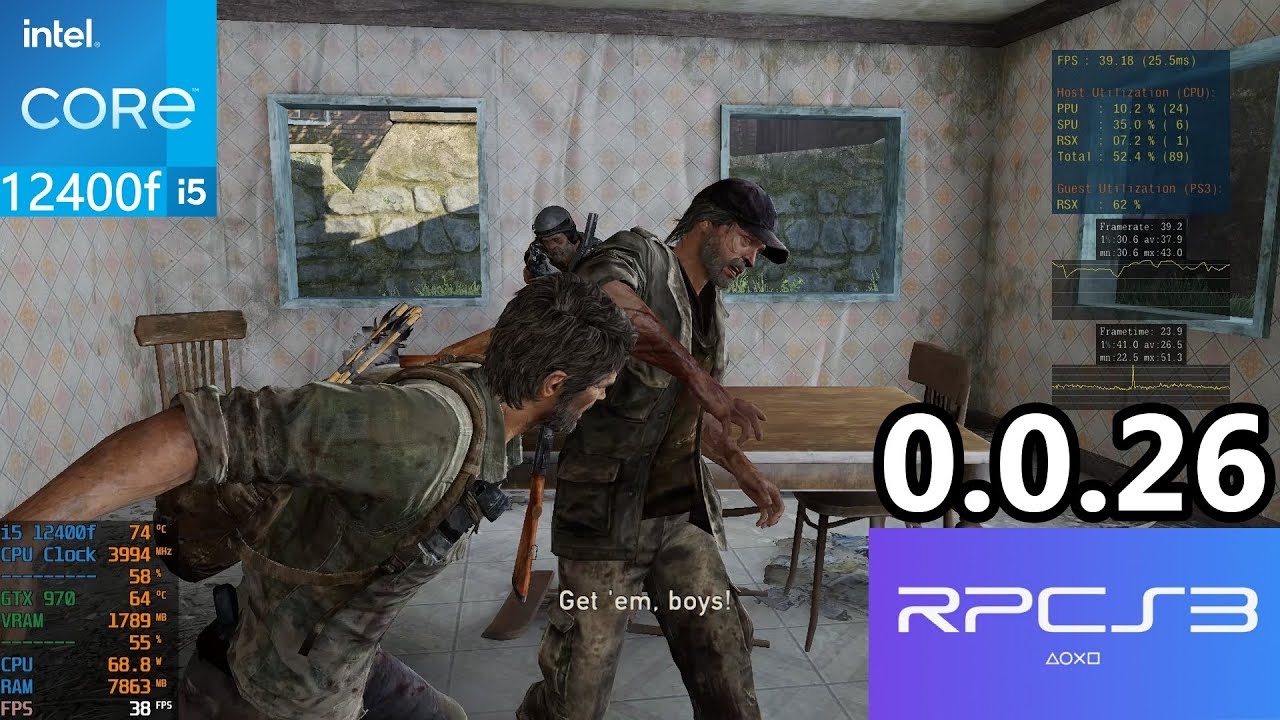 Trying out now The Last of Us on RPCS3! game usually gets from 25-30 on my  PC, but it is playable, so much progress since last time I saw the game  running