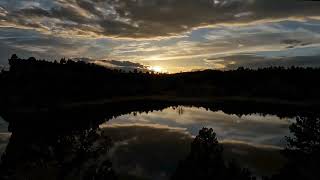 Reflection of clouds on still water