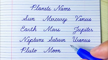 How to write Planets name in English cursive handwriting | Cursive writing | Handwriting practice