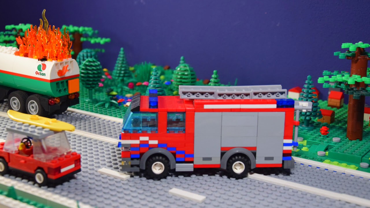Lego Firefighters Real Heroes Truck Fire On Highway S01e05 Youtube - lego roblox firefighters videos