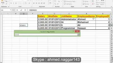 018 Excel Function Index Function P1 شرح دوال الاكسيل