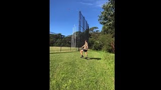 Guy Makes An Insanely High Football Shot