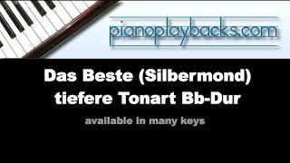 Das Beste (Silbermond Cover) Piano Playback Instrumental Demo tiefere Tonart Bb-Dur