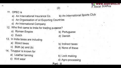 10th Social Science Third Revision Question Paper 2019-2020 | Trichy District | English Medium