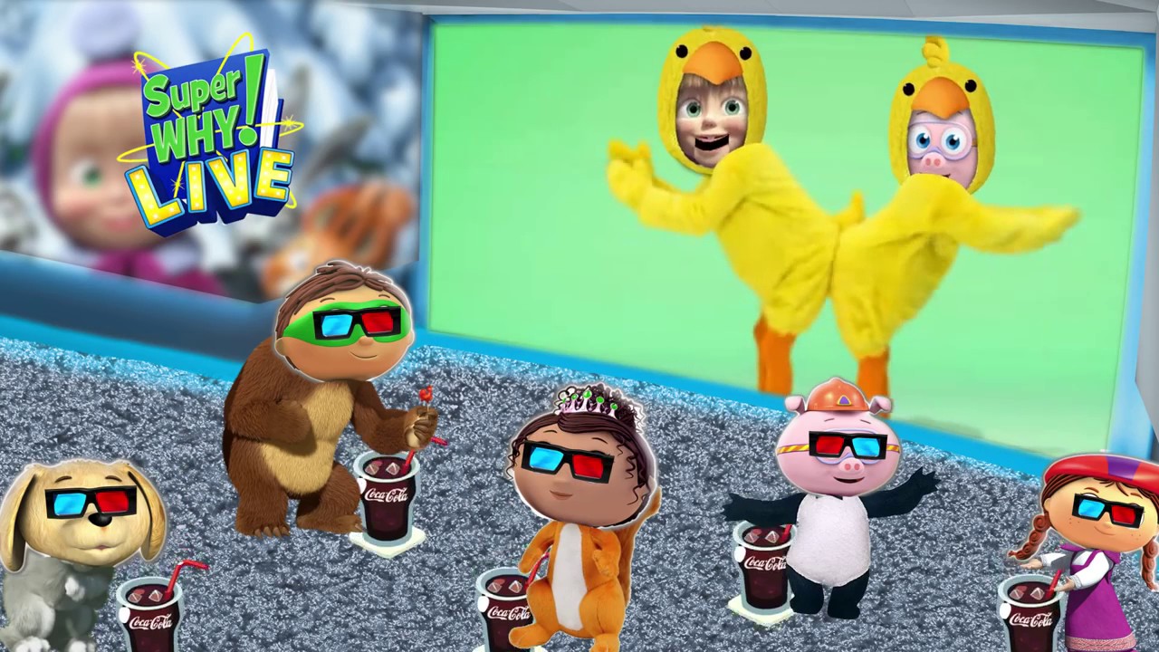 Super Why and Masha and the Bear in Cinema Finger Family Nursery