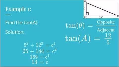Video Notes Tangent Ratio
