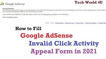 How to Fill Google AdSense invalid click activity appeal form in 2024 || AdSense Account Disabled