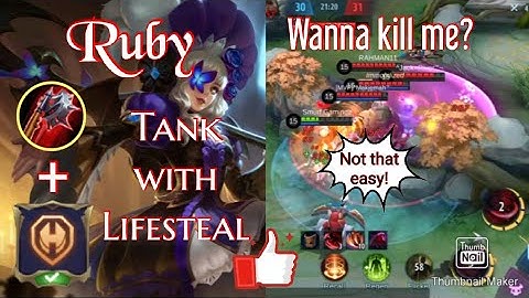 Ruby Tank with Lifesteal Build?!🔥 Not that easy to kill My Ruby!!😎Ruby Smurf MVP Gameplay★