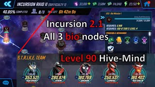 Incursion 2.1 with level 90 Hive-Mind | All 3 Bio nodes - Marvel Strike Force @if2pgames