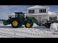 John Deere 5090r Snow Plowing, Sno-Way V Plow