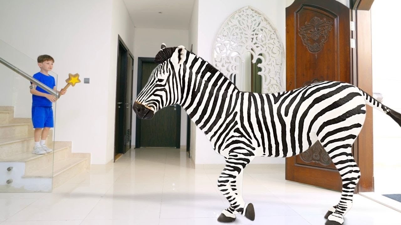 SUPER Episode Compilation 🐾 Animal Names for Kids! A Magic Wand Turns Toys into GIANT Animals