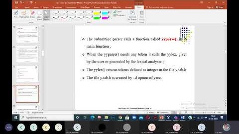 Structure of yacc program with example program