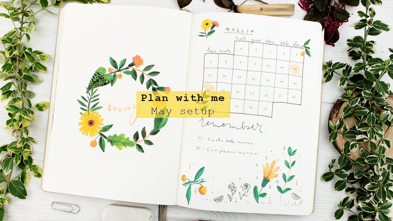 Plan with me • May 2019 Bullet Journal setup • Bujo monthly spread • frai.oh