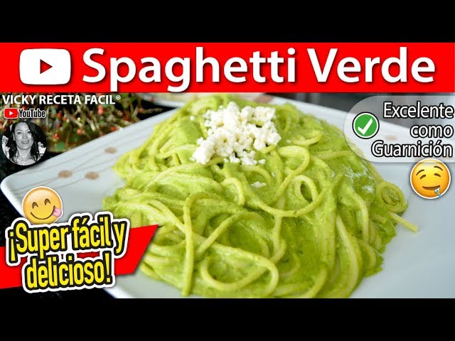 SPAGHETTI VERDE AL POBLANO | #VickyRecetaFacil | VICKY RECETA FACIL