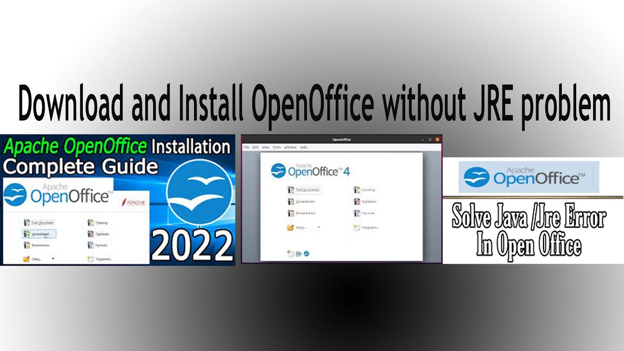 how to #how to Download and Install OpenOffice with No JRE Error #JRE error  fixed - YouTube