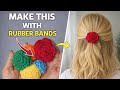 Easy Crochet Rose Flower Rubber Band 🏵️ | How To Crochet A Rubber Band Step By Step For Beginners 